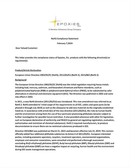 ETC Compliance Letter RoHS