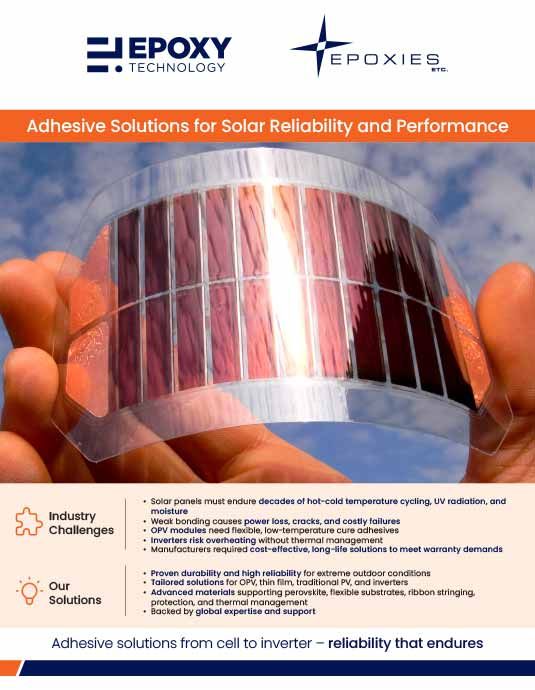 Electronics Division Solar Adhesives brochure