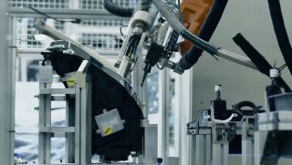 Product assembly line robot