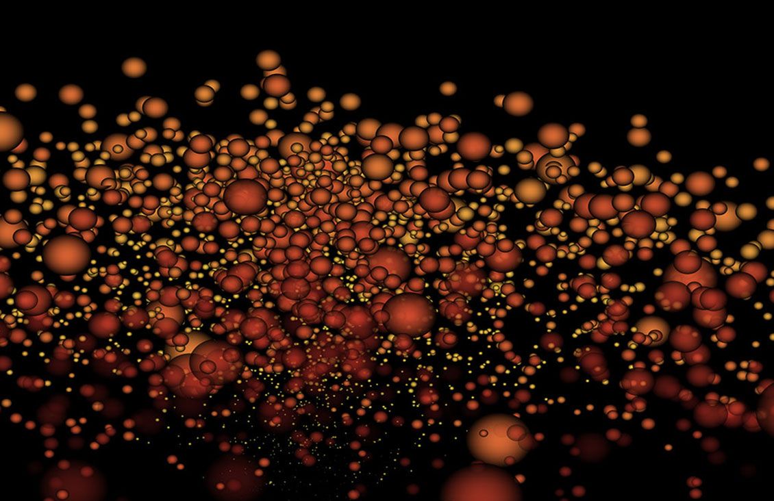 3d Abstract Background With Bubble Like Particles