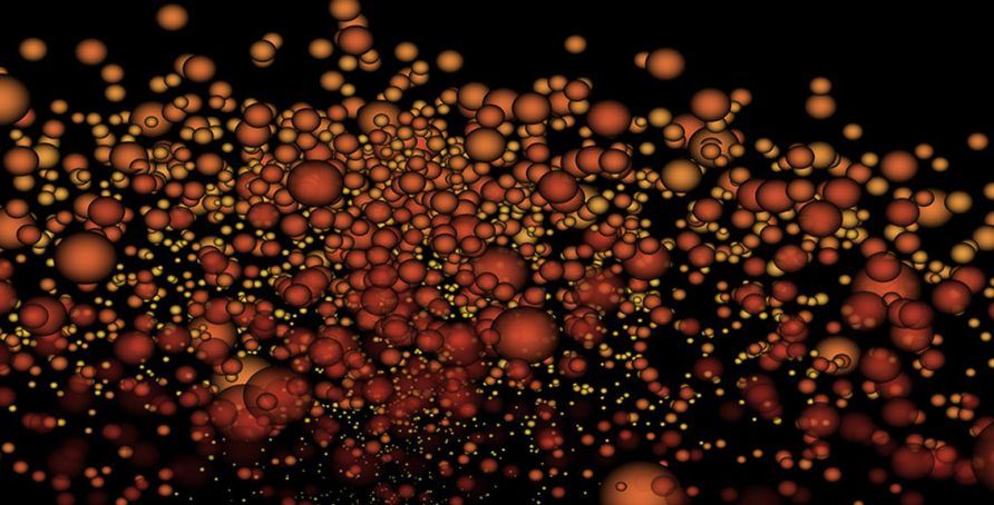 3d Abstract Background With Bubble Like Particles
